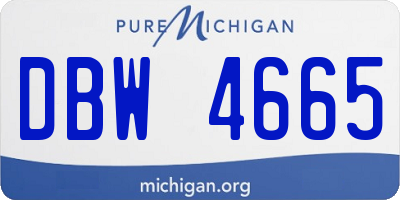 MI license plate DBW4665