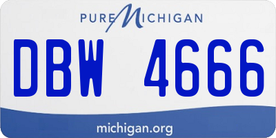 MI license plate DBW4666