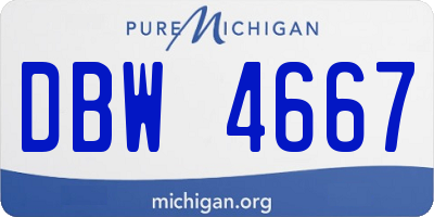 MI license plate DBW4667