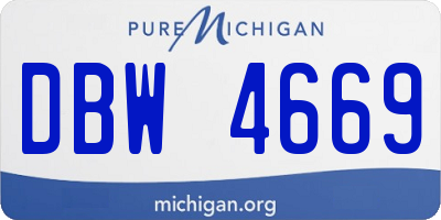 MI license plate DBW4669