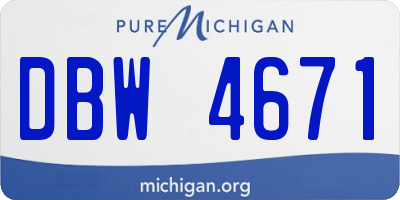 MI license plate DBW4671