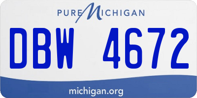 MI license plate DBW4672