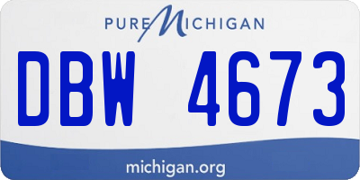 MI license plate DBW4673