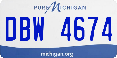MI license plate DBW4674