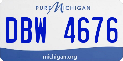MI license plate DBW4676