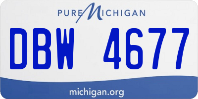 MI license plate DBW4677