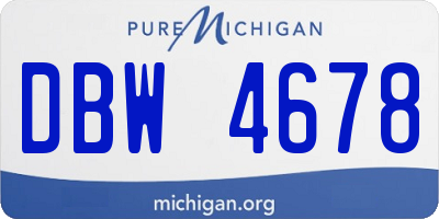 MI license plate DBW4678