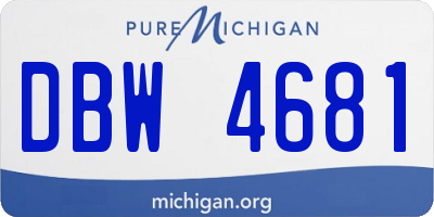MI license plate DBW4681