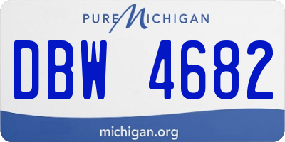 MI license plate DBW4682