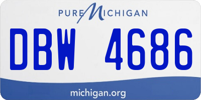 MI license plate DBW4686