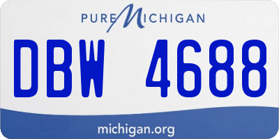 MI license plate DBW4688