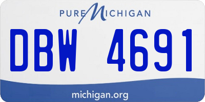 MI license plate DBW4691