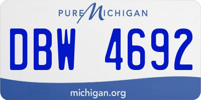 MI license plate DBW4692