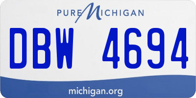 MI license plate DBW4694