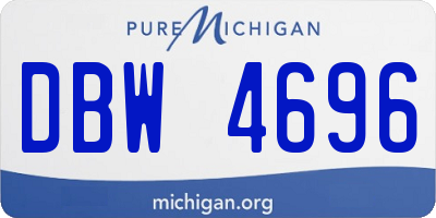 MI license plate DBW4696