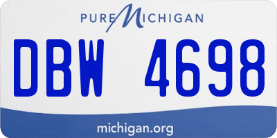 MI license plate DBW4698
