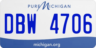 MI license plate DBW4706