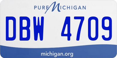 MI license plate DBW4709