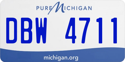 MI license plate DBW4711