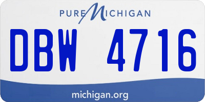 MI license plate DBW4716