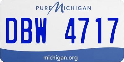 MI license plate DBW4717