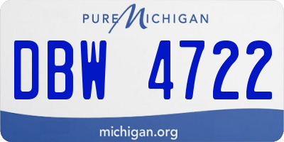 MI license plate DBW4722