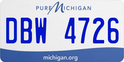 MI license plate DBW4726
