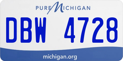 MI license plate DBW4728