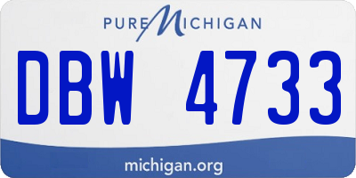 MI license plate DBW4733