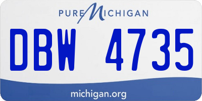 MI license plate DBW4735