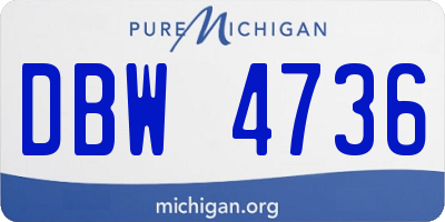 MI license plate DBW4736