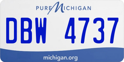 MI license plate DBW4737