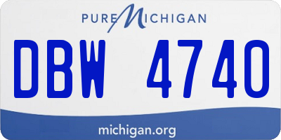 MI license plate DBW4740