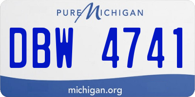 MI license plate DBW4741