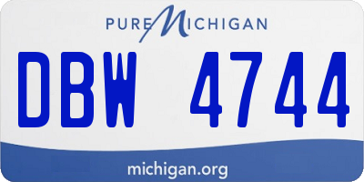 MI license plate DBW4744