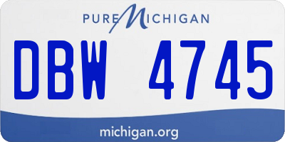 MI license plate DBW4745