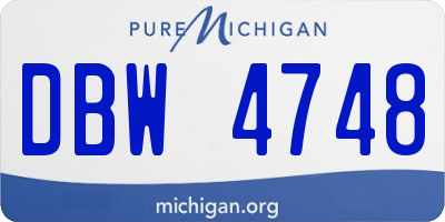 MI license plate DBW4748