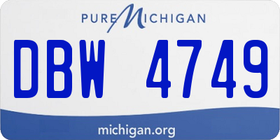 MI license plate DBW4749