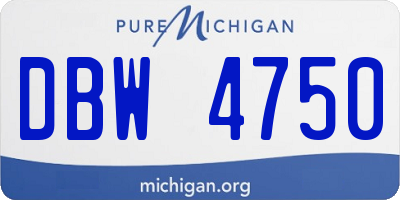 MI license plate DBW4750