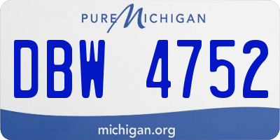 MI license plate DBW4752