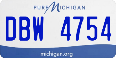 MI license plate DBW4754