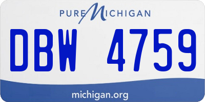MI license plate DBW4759