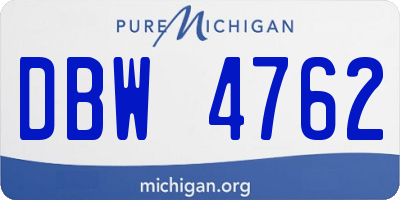 MI license plate DBW4762