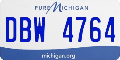MI license plate DBW4764