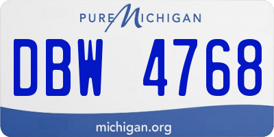 MI license plate DBW4768