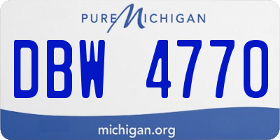 MI license plate DBW4770