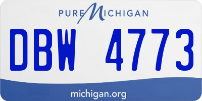 MI license plate DBW4773