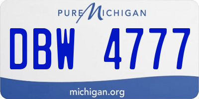 MI license plate DBW4777