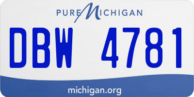 MI license plate DBW4781