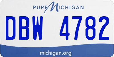MI license plate DBW4782